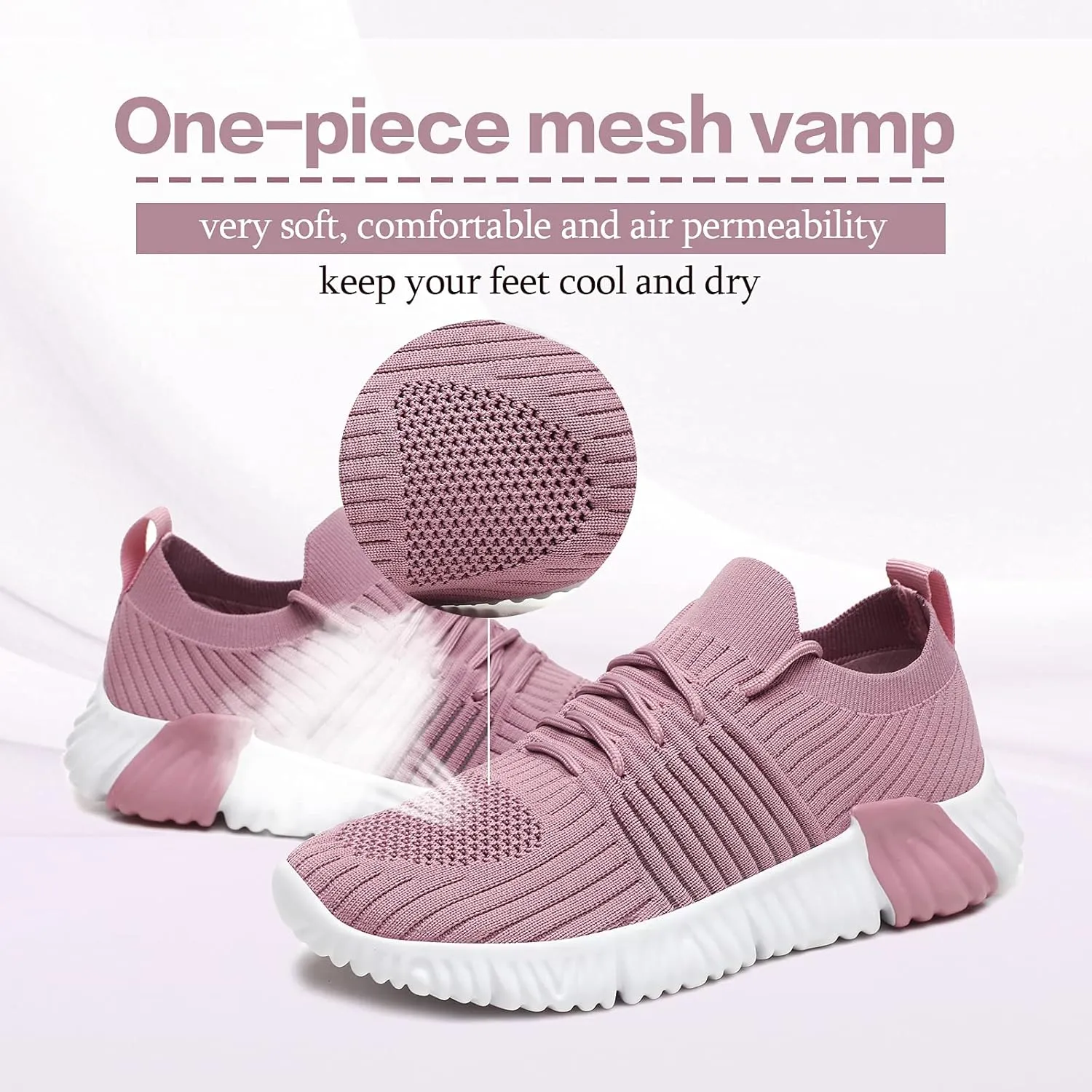 Women Slip On Comfort Shoes Walking Shoes Non Slip Running Shoes Breathable Lightweight Gym Golf Fashion Sneakers