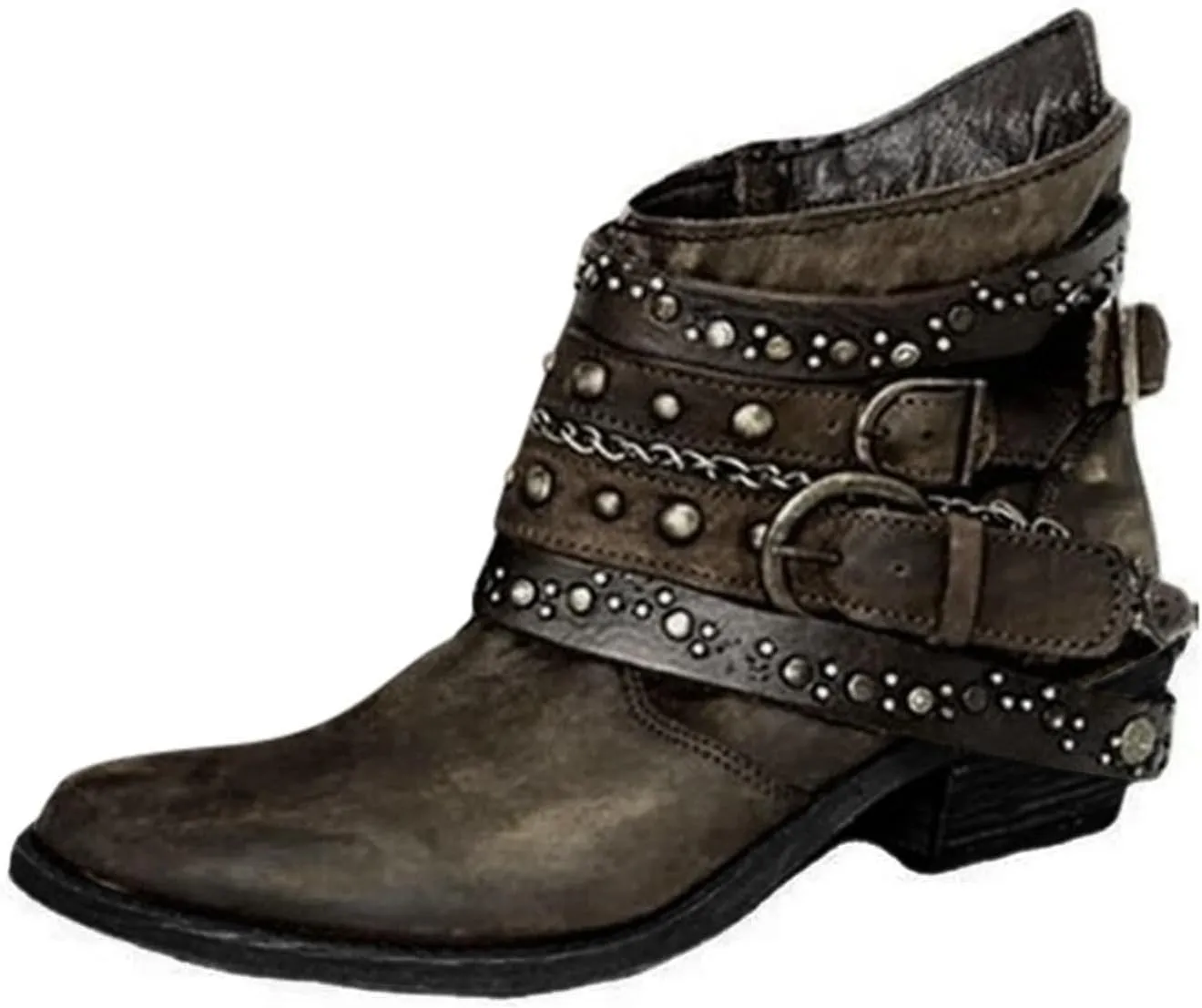 Women's Boots Ankle Womens Black Booties Low Heel Women's Casual Boots Hiking Boot Laces Men Closed Toe Indoor and Outdoor Lace-up Round Toe Comfortable Low Heel