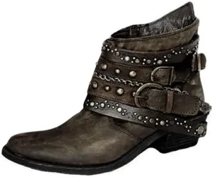 Women's Boots Ankle Womens Black Booties Low Heel Women's Casual Boots Hiking Boot Laces Men Closed Toe Indoor and Outdoor Lace-up Round Toe Comfortable Low Heel