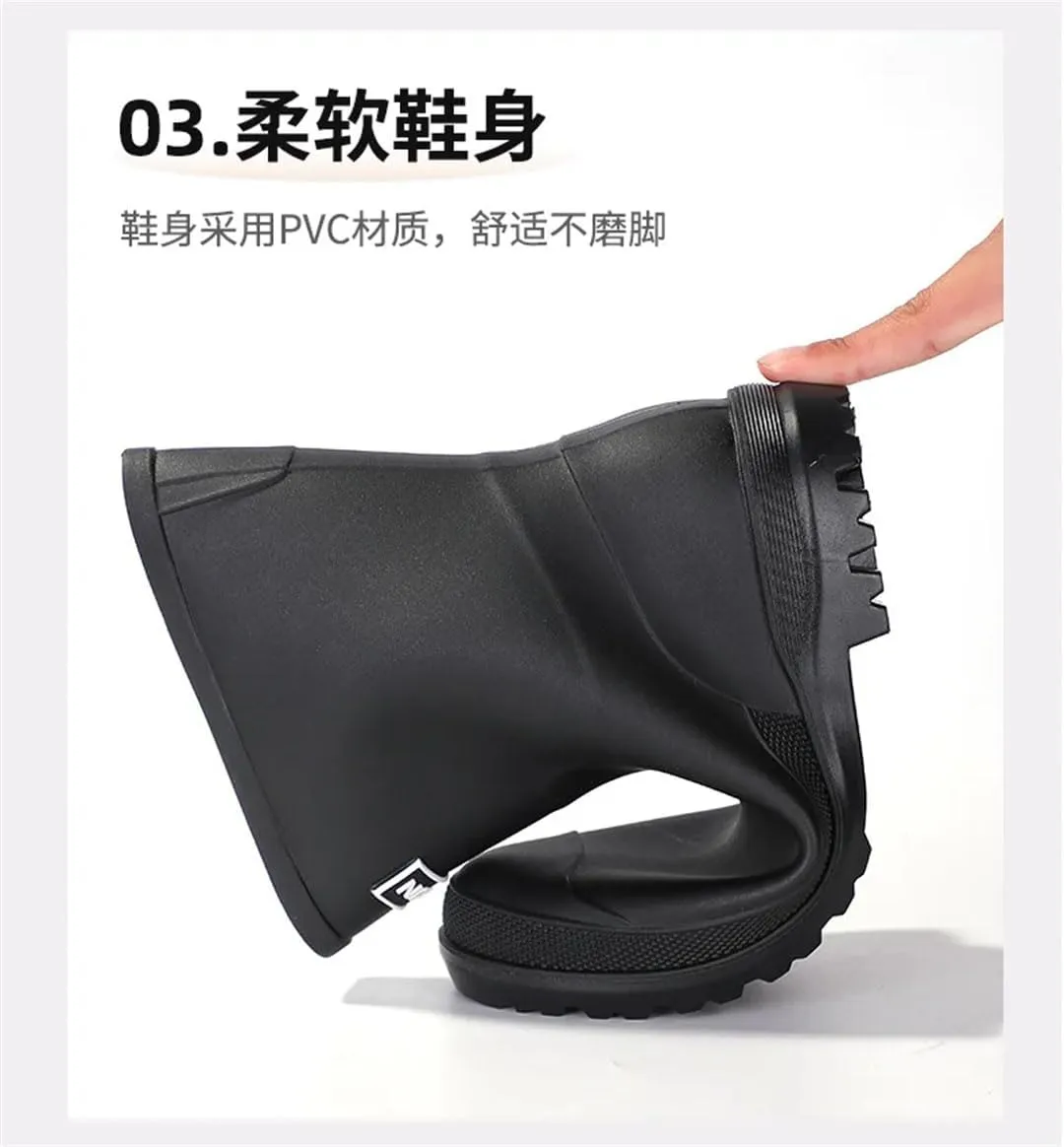 Women's Color Rain Boots Mid-Calf Rain Boots Waterproof And Non-Slip Outer Wear Gardening Work Shoes