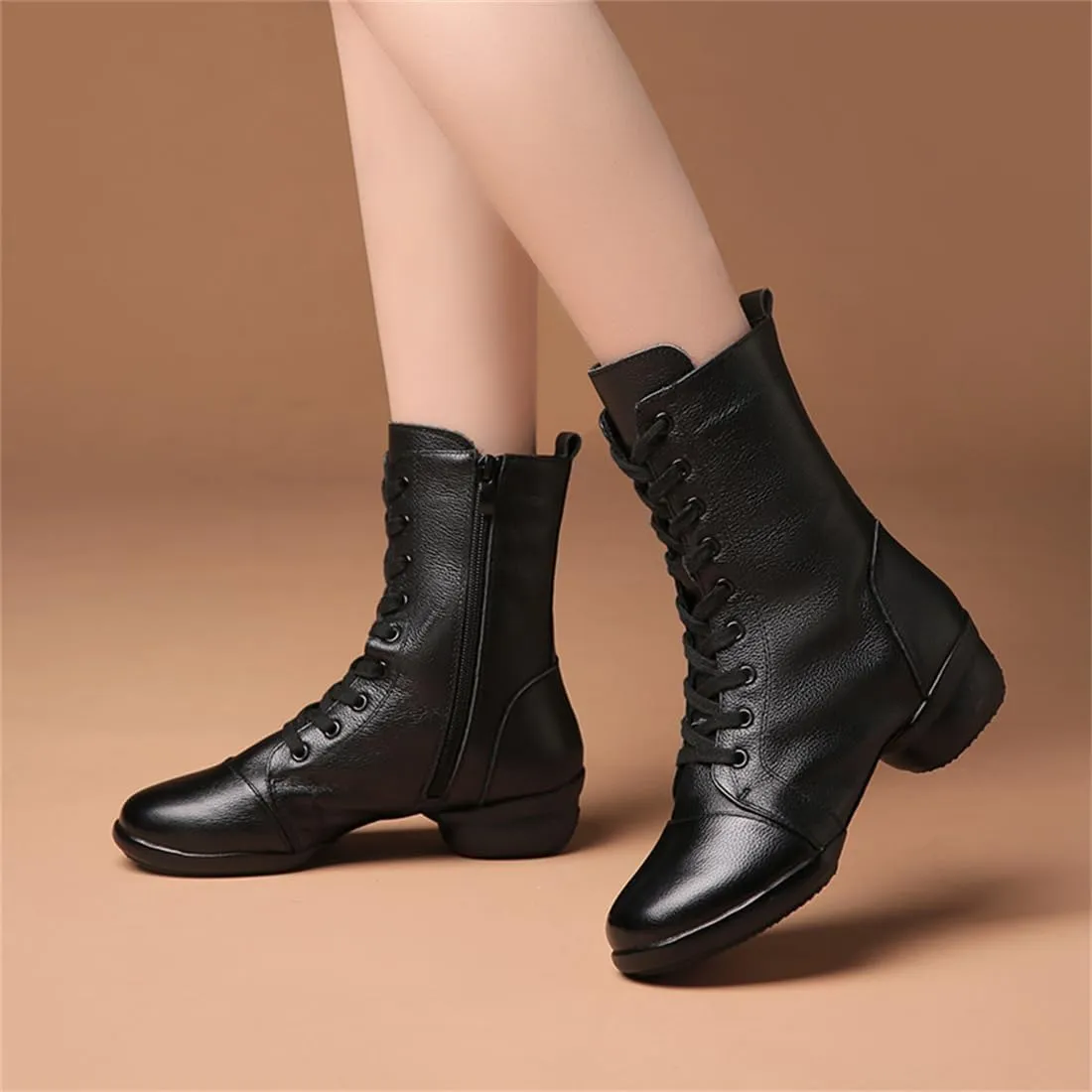Women's Jazz Shoes Fashion Winter Warm Dancing Sneakers Ladies High Top Split Sole Modern Dance Shoes