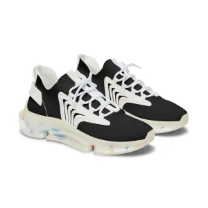 Women's Mesh Sneakers - Black with White Soles