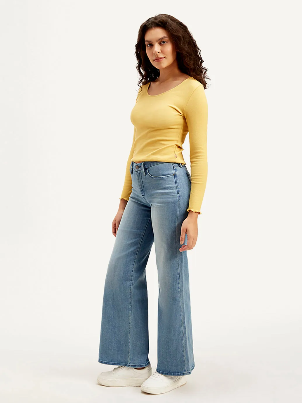 Women's Mid Rise Straight Fit Light Blue Jeans
