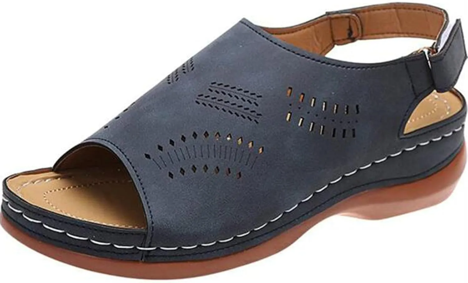 Women's Platform Wedges Sandals Wedge Ankle Strap Hollow Out with Orthopedic Arch Support Comfortable Round Toe Gladiator Outdoor Shoes Mules Walking Shoes