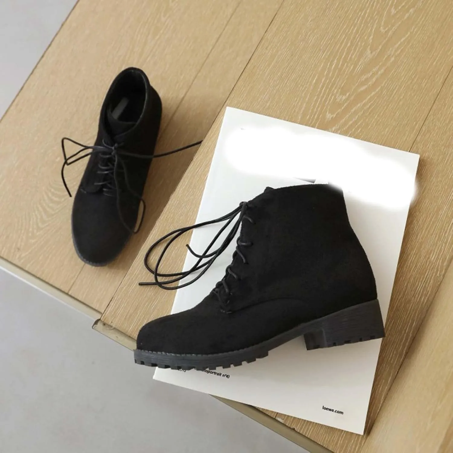 Womens Winter Boots Ankle Womens Booties Black Brown Boots for Women Pointed Toe Bootie for Women Comfy Soft Cover Heel Pointed Toe Mid Heel Slip On