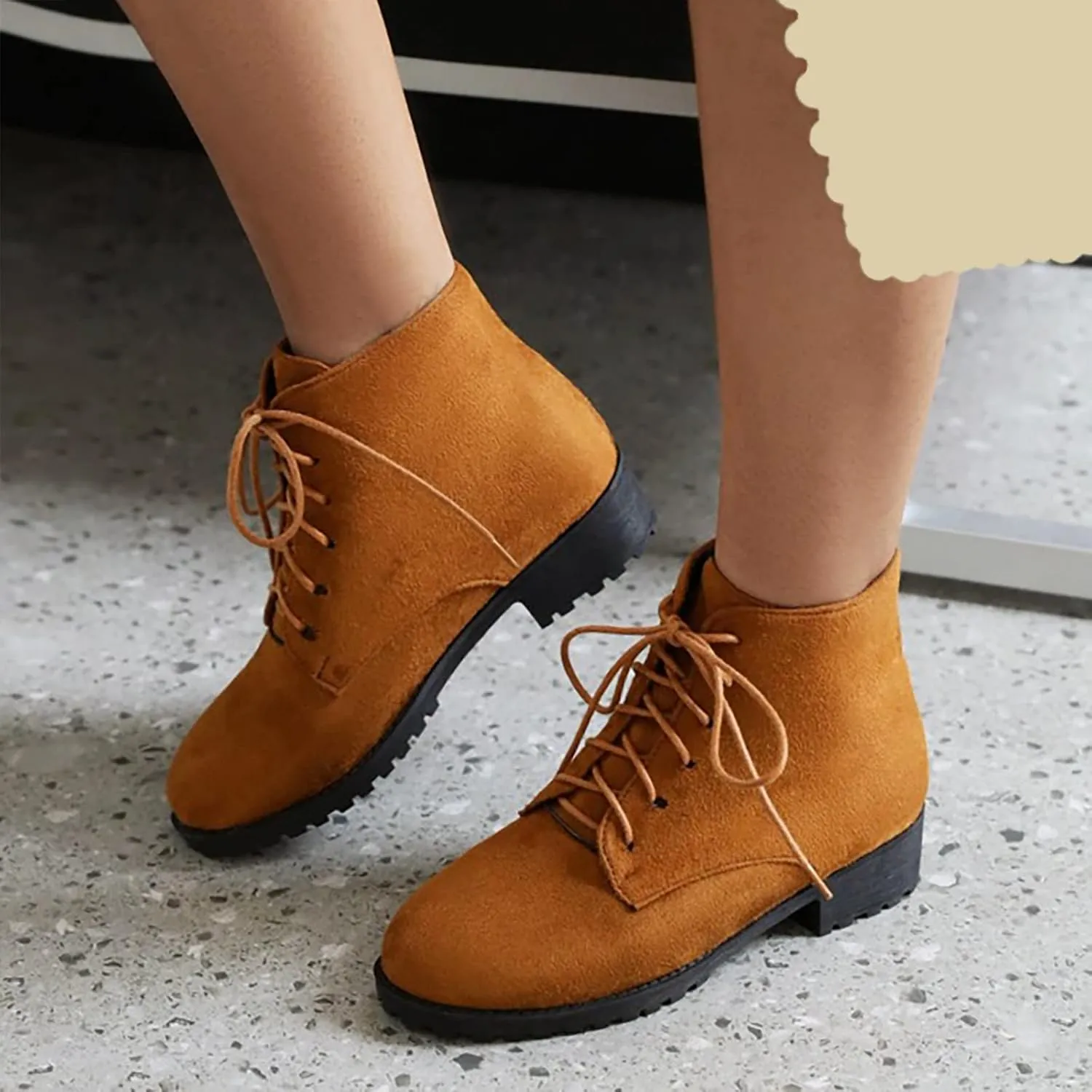 Womens Winter Boots Ankle Womens Booties Black Brown Boots for Women Pointed Toe Bootie for Women Comfy Soft Cover Heel Pointed Toe Mid Heel Slip On