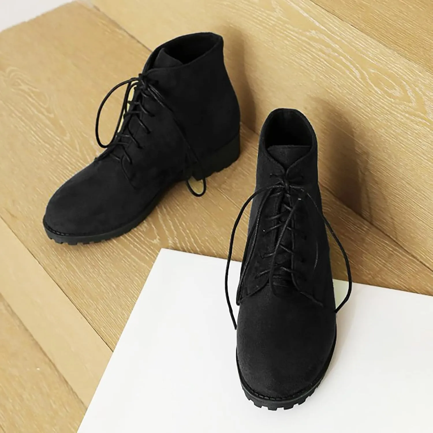 Womens Winter Boots Ankle Womens Booties Black Brown Boots for Women Pointed Toe Bootie for Women Comfy Soft Cover Heel Pointed Toe Mid Heel Slip On