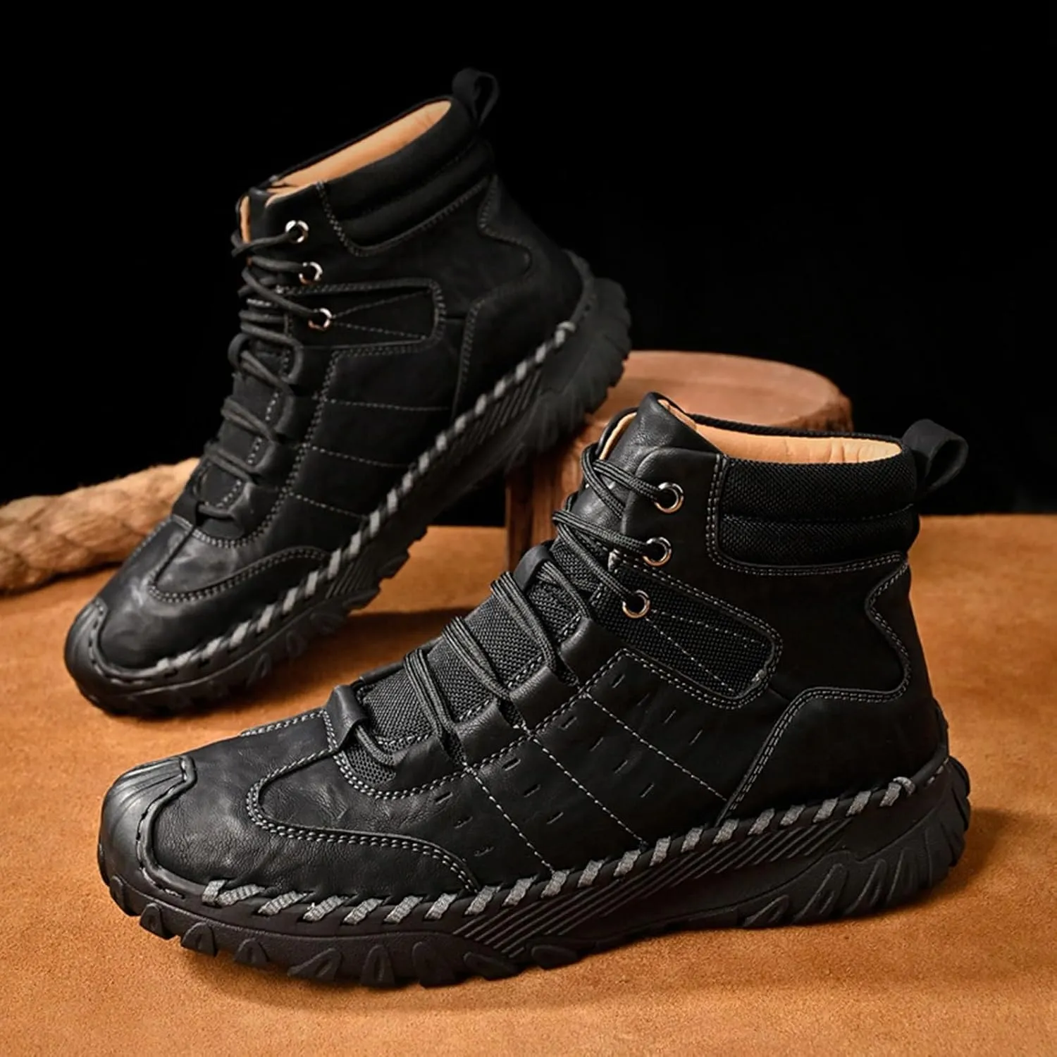 Work Boots for Men Composite Hiking Sneakers Boot with Comfort Working Shoes for Women Nonslip Mid Waterproof Outdoor Botas Lightweight Hike Grounded Footwear